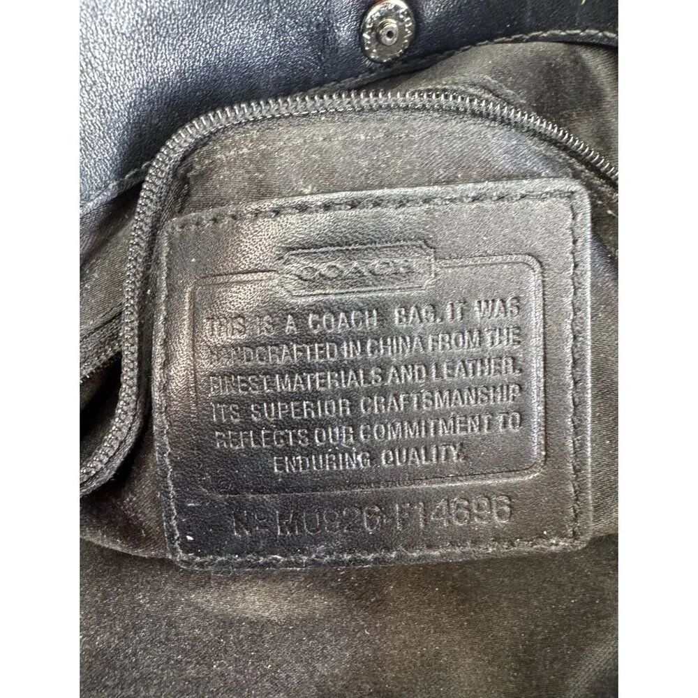 Coach Signature C Tote Bag Khaki Brown Black Leather Trim With Wristlet F14686 - Picture 4 of 8